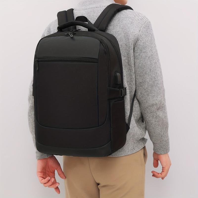 Men's Oxford Bag with USB Charging Port, Large Capacity, Water-Resistant