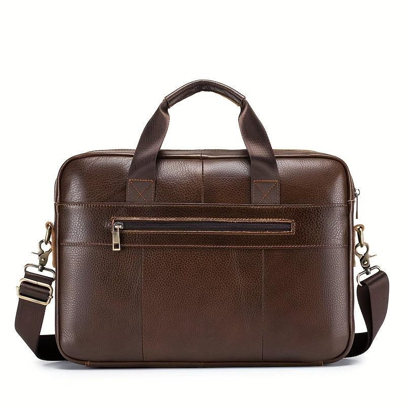 Men's Leather Briefcase Large Capacity Business Handbag