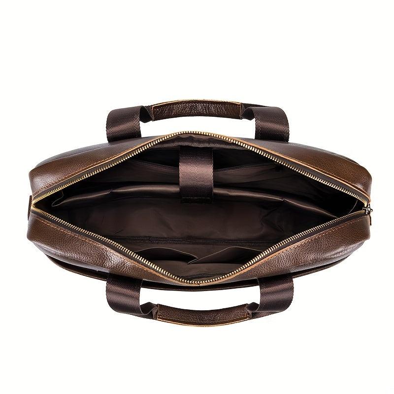 Men's Leather Briefcase Large Capacity Business Handbag