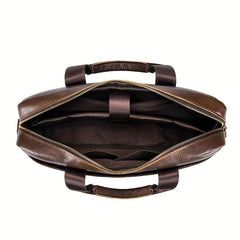 Men's Leather Briefcase Large Capacity Business Handbag