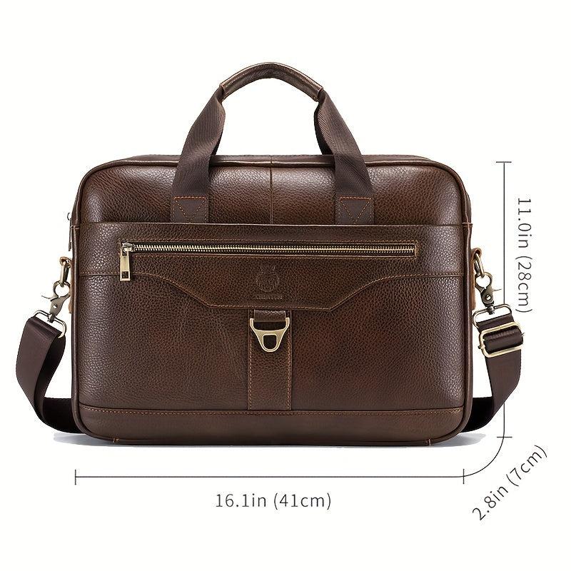 Men's Leather Briefcase Large Capacity Business Handbag