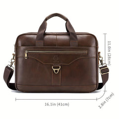 Men's Leather Briefcase Large Capacity Business Handbag