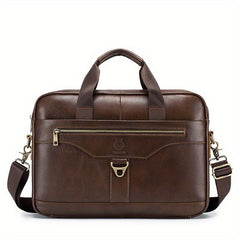 Men's Leather Briefcase Large Capacity Business Handbag