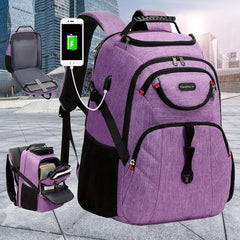 Large Capacity Waterproof Laptop Backpack USB Charging Port
