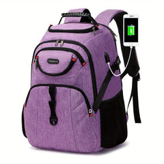 Large Capacity Waterproof Laptop Backpack USB Charging Port