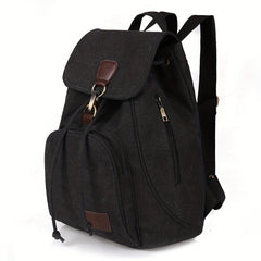 Retro Girls Canvas Backpack Students School Bag Solid Bag