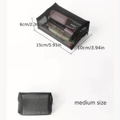 Portable Mesh Large Capacity Cosmetic Bag Travel Cosmetic Storage Set
