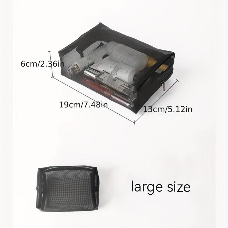 Portable Mesh Large Capacity Cosmetic Bag Travel Cosmetic Storage Set