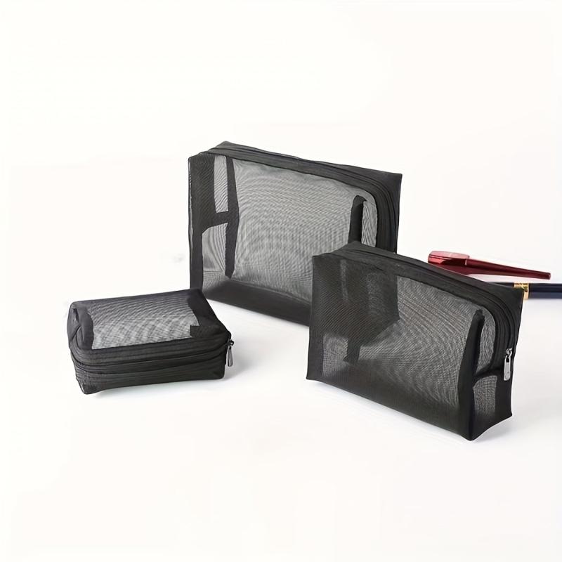 Portable Mesh Large Capacity Cosmetic Bag Travel Cosmetic Storage Set