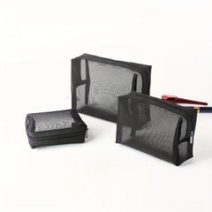 Portable Mesh Large Capacity Cosmetic Bag Travel Cosmetic Storage Set