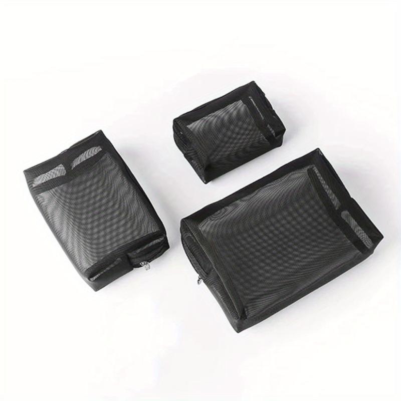 Portable Mesh Large Capacity Cosmetic Bag Travel Cosmetic Storage Set