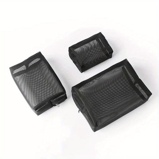 Portable Mesh Large Capacity Cosmetic Bag Travel Cosmetic Storage Set