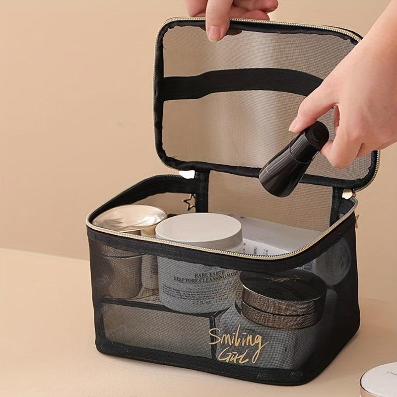 Large Capacity Mesh Cosmetic Bag Travel Toiletry Wash Bag