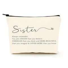Letter Pattern Cosmetic Bag Beige Stationary Makeup Wash Toiletry Bag