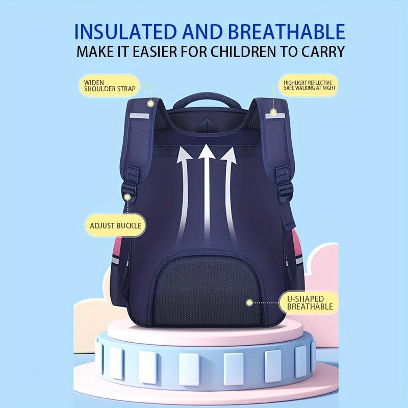 Large Capacity Student Backpack Primary School Bag Adjustable Shoulder Bag