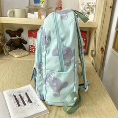 Casual Bear Print School Bag Large Capacity Travel Backpack