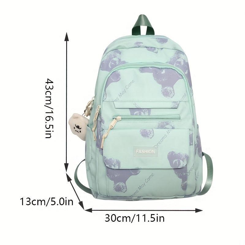 Casual Bear Print School Bag Large Capacity Travel Backpack