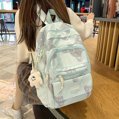 Casual Bear Print School Bag Large Capacity Travel Backpack