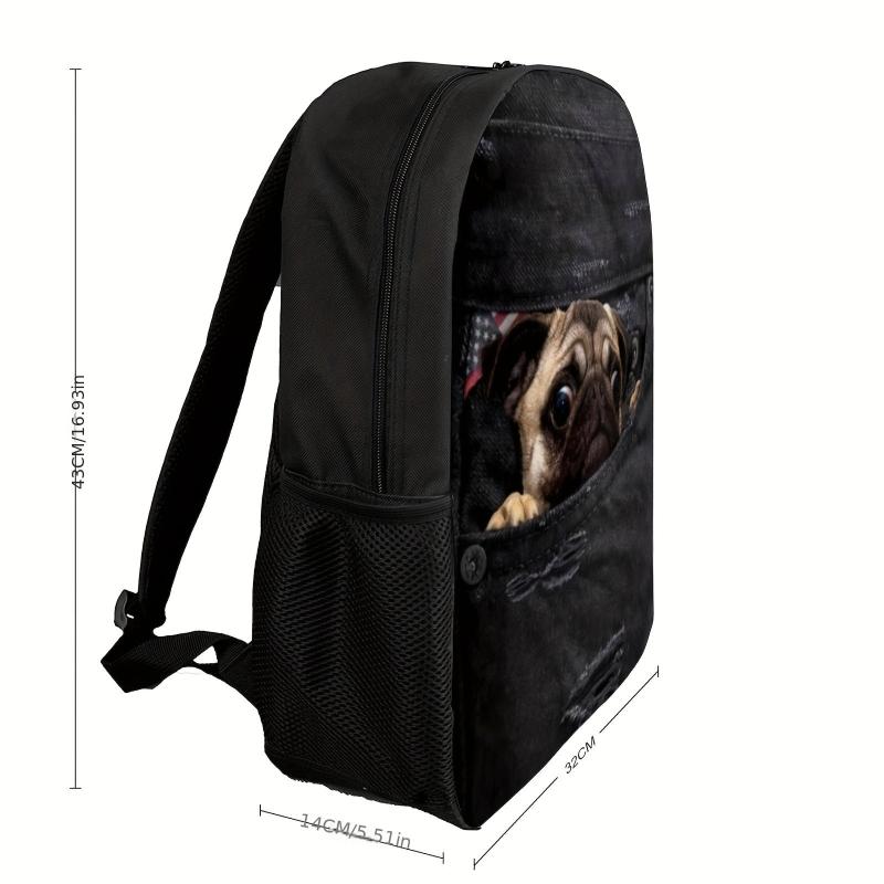 Dog Cat Denim Backpack for Boys Girls Teens Student Travel Daily