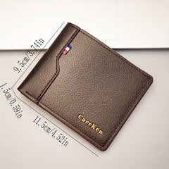 Men's PU Leather Letter Short Wallet Multiple Card Slots Purse