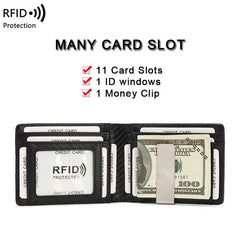 Slim RFID Wallet Money Clip Bifold Leather Wallet
