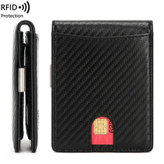 Slim RFID Wallet Money Clip Bifold Leather Wallet