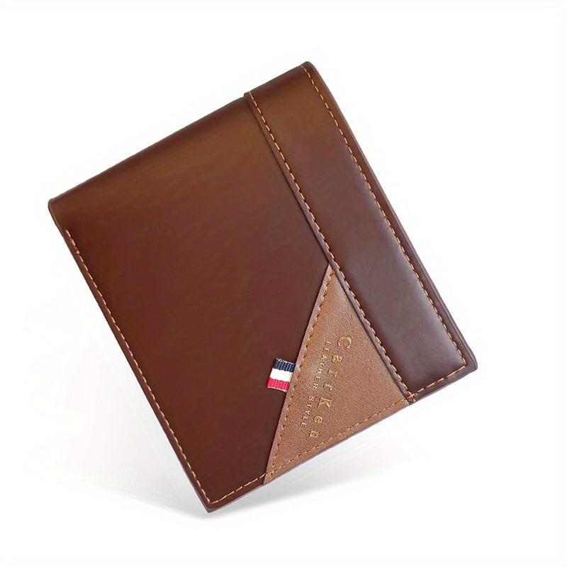 Men's Casual PU Leather Short Wallet with Card Slots