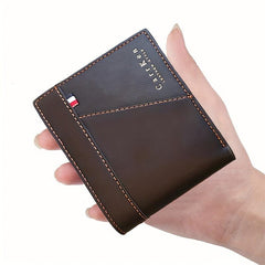 Men's Casual PU Leather Short Wallet with Card Slots