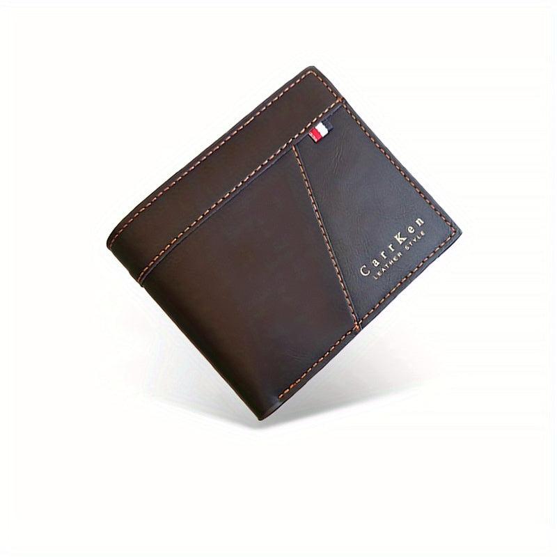 Men's Casual PU Leather Short Wallet with Card Slots