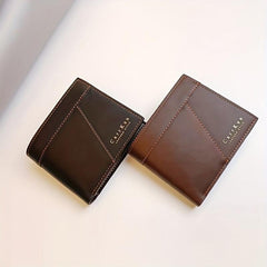 Men's Casual PU Leather Short Wallet with Card Slots