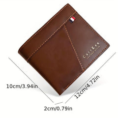 Men's Casual PU Leather Short Wallet with Card Slots