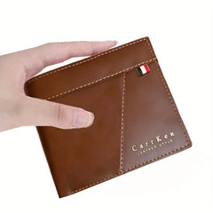 Men's Casual PU Leather Short Wallet with Card Slots