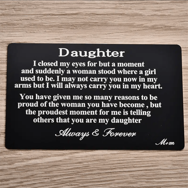 Son&Daughter Wallet Insert Card From Mom&Father - Creative Gift