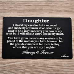 Son&Daughter Wallet Insert Card From Mom&Father - Creative Gift