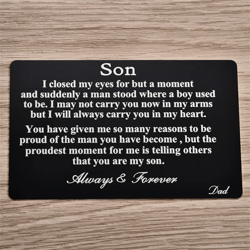 Son&Daughter Wallet Insert Card From Mom&Father - Creative Gift
