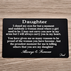 Son&Daughter Wallet Insert Card From Mom&Father - Creative Gift