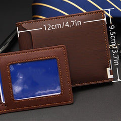 Men's Leather Money Clip Wallet ID Window Card Holder