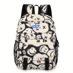 Large Capacity Graffiti Backpack for School and Travel