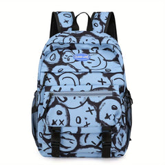 Large Capacity Graffiti Backpack for School and Travel