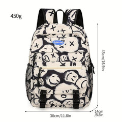 Large Capacity Graffiti Backpack for School and Travel
