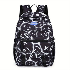 Large Capacity Graffiti Backpack for School and Travel