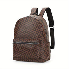 Windmill Print PU Outdoor Travel Casual Backpack
