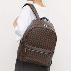 Windmill Print PU Outdoor Travel Casual Backpack