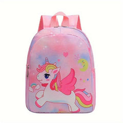 Cartoon Unicorn Mermaid Backpack for Kids with T-shirt Pattern