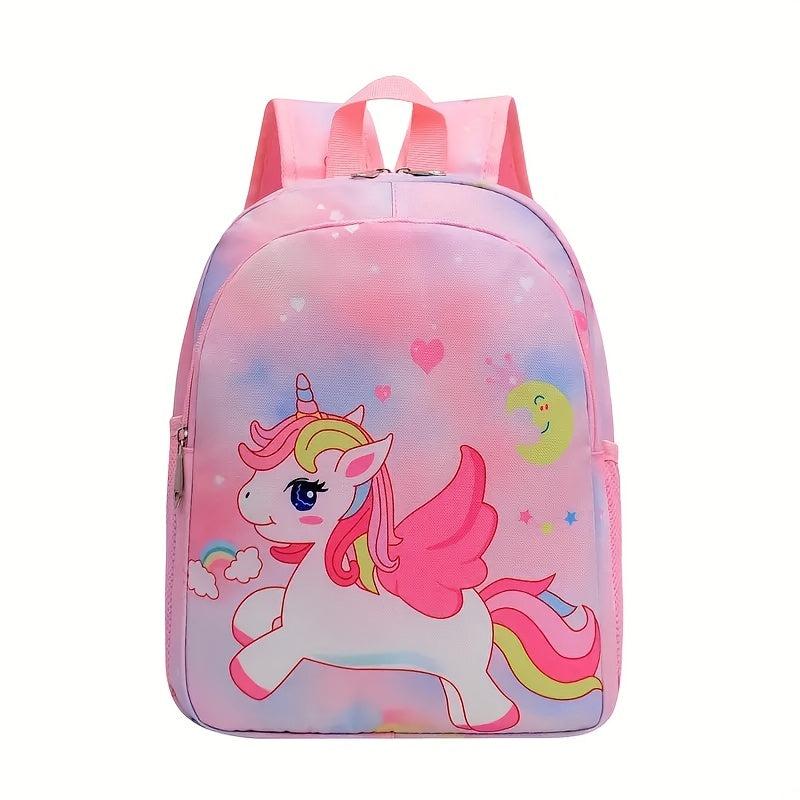Cartoon Unicorn Mermaid Backpack for Kids with T-shirt Pattern