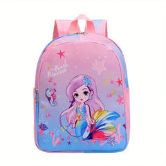 Cartoon Unicorn Mermaid Backpack for Kids with T-shirt Pattern