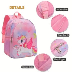 Cartoon Unicorn Mermaid Backpack for Kids with T-shirt Pattern