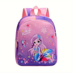 Cartoon Unicorn Mermaid Backpack for Kids with T-shirt Pattern