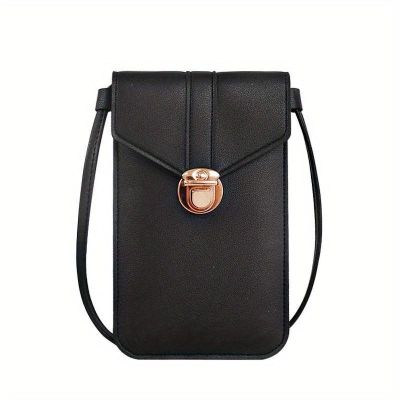 Outdoor Ultra-thin Crossbody Phone Bag with Lock Buckle Pocket
