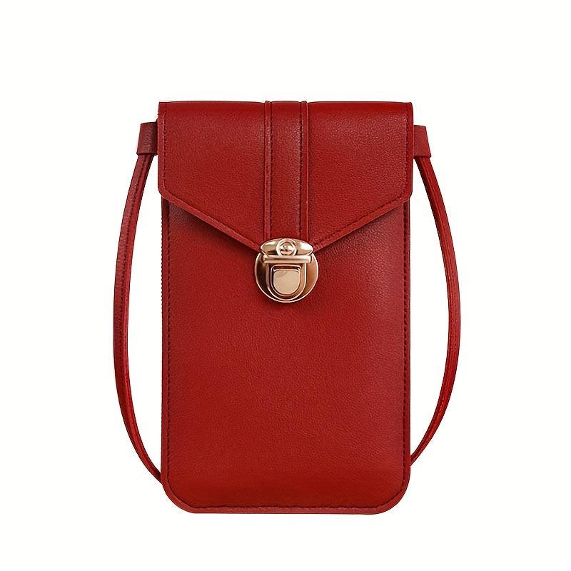 Outdoor Ultra-thin Crossbody Phone Bag with Lock Buckle Pocket